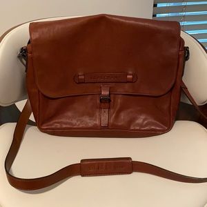 Longchamp leather messenger bag